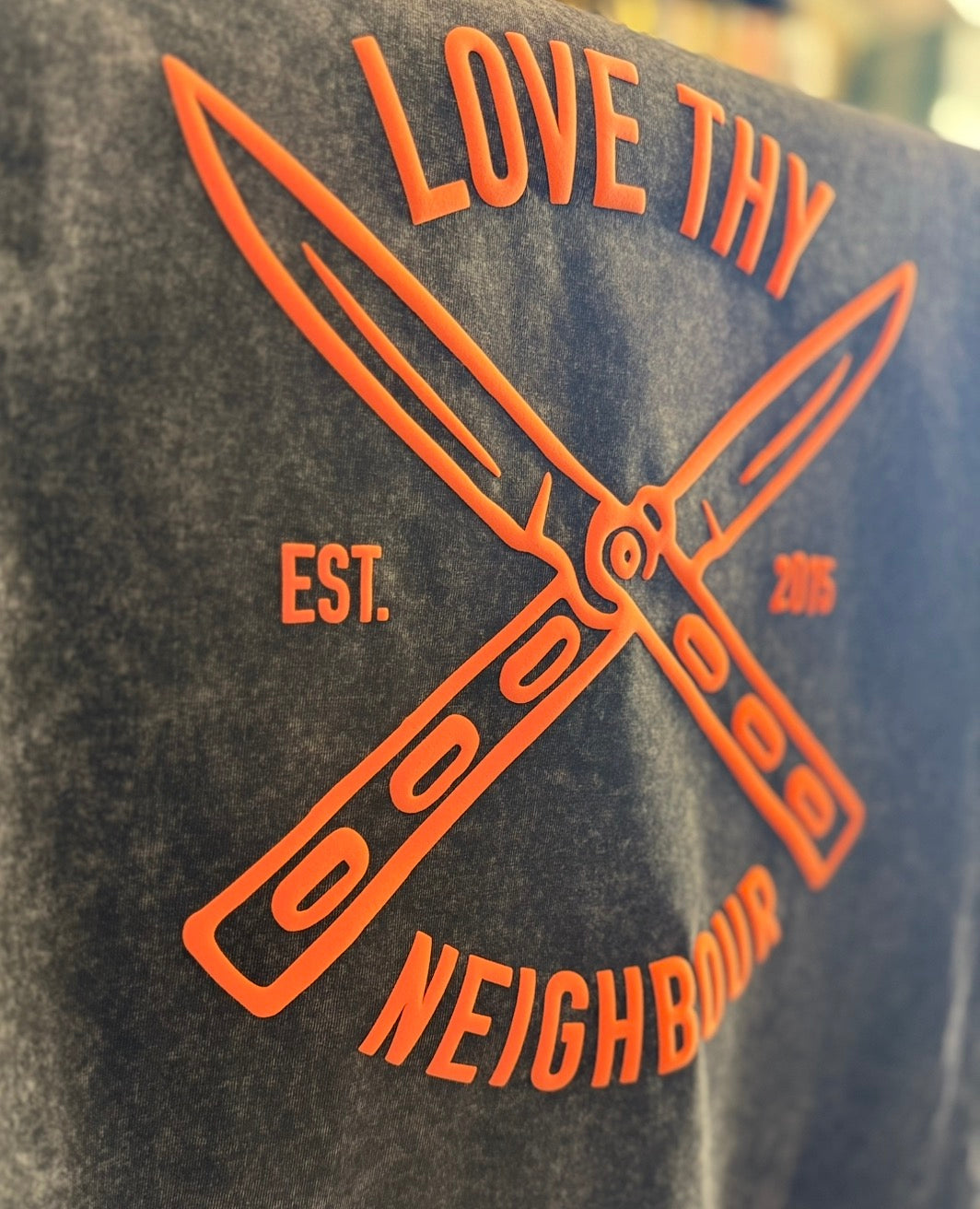 Black Acid Wash Tee - Choose your design